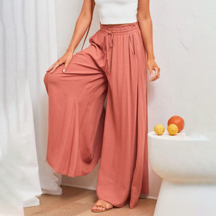 Sofia | High-waist linen wide-leg pants