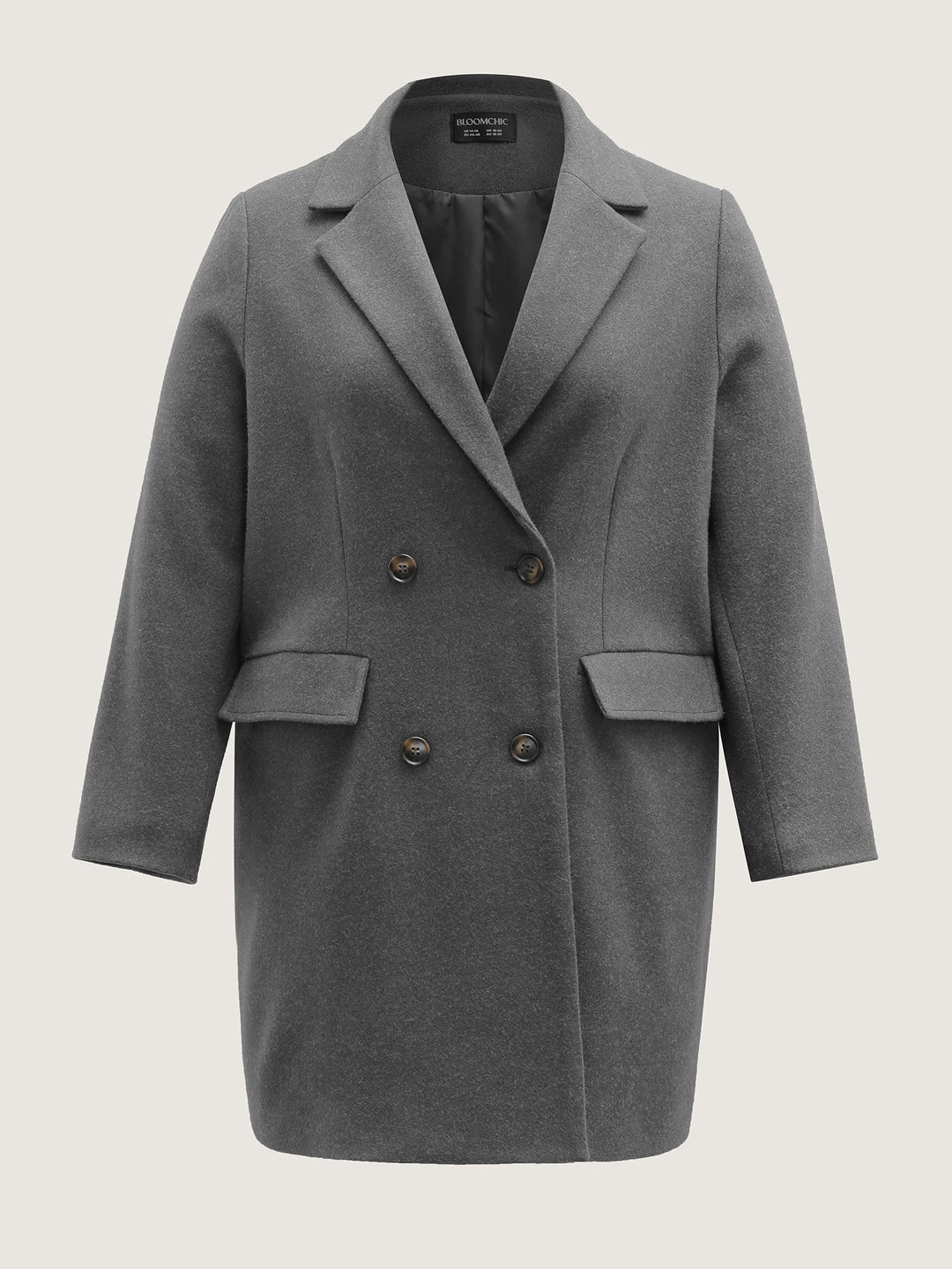 Yvette | Women’s solid suit collar button pocket coat