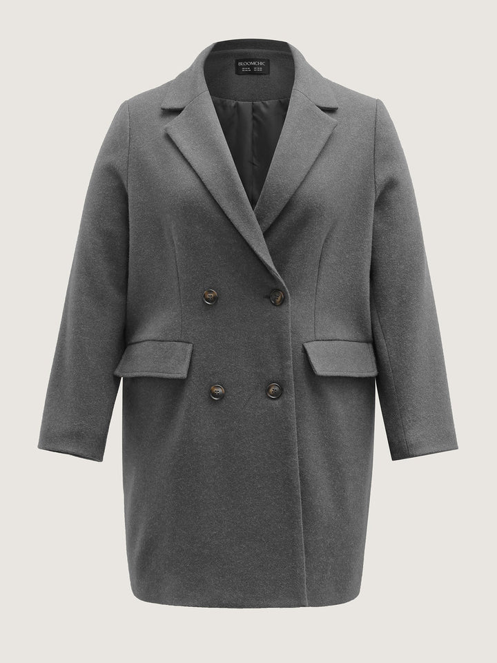 Yvette | Women’s solid suit collar button pocket coat