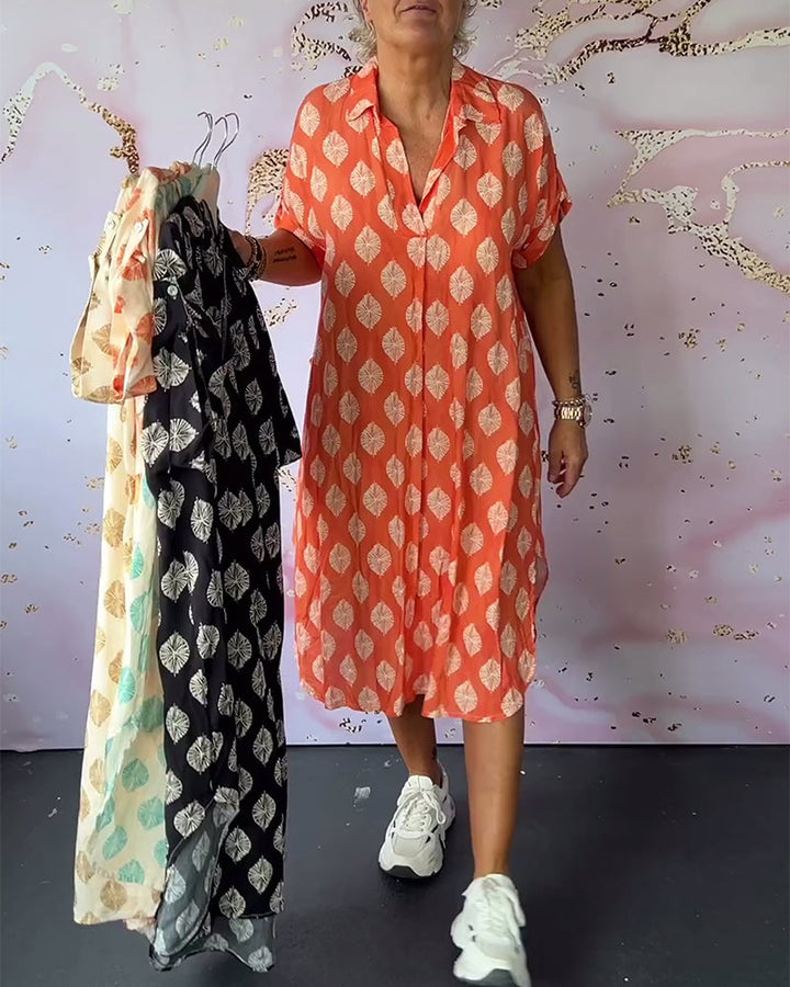 Fem | Women’s breezy spring dress with lapel collar