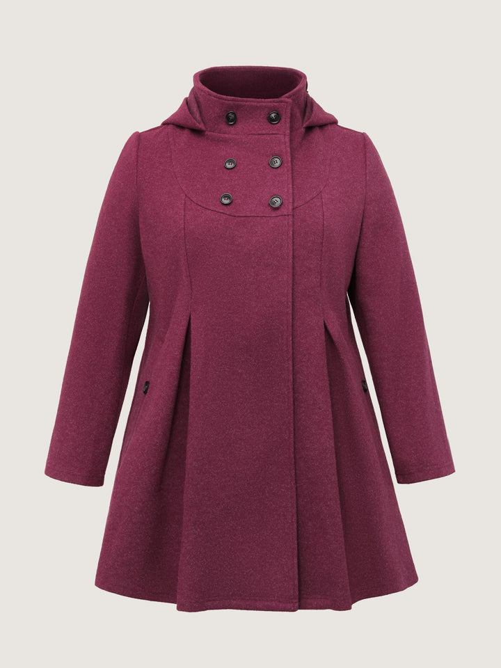 Danise | Women’s hooded pleated pockets waist-defining coat