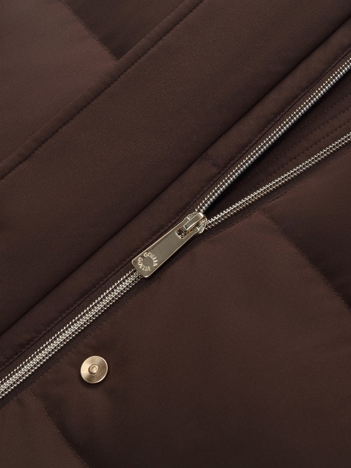 Ellyn | Women’s long winter coat with an H-line silhouette and detachable hood