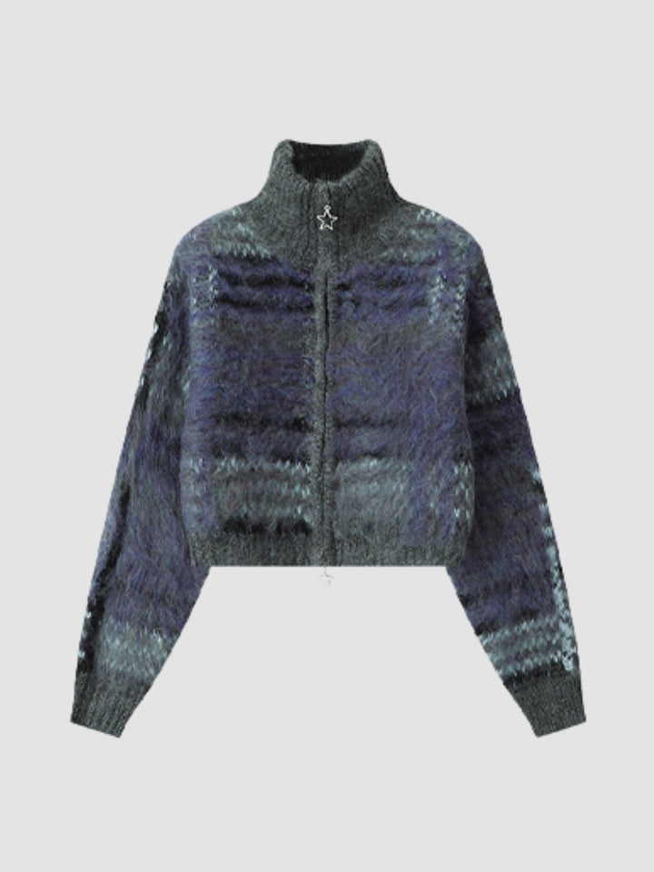 Jade | Women’s plaid zip-up wool blend jacket