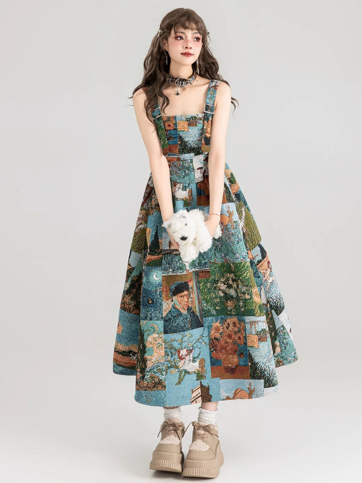 Chelsea | Women’s jacquard midi dress with A-line silhouette and floral pattern