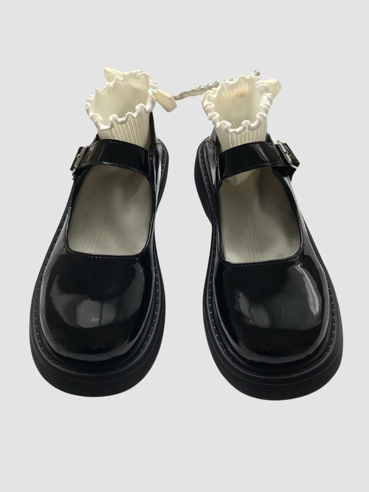 Emery | Women’s patent faux leather shoes with buckle strap