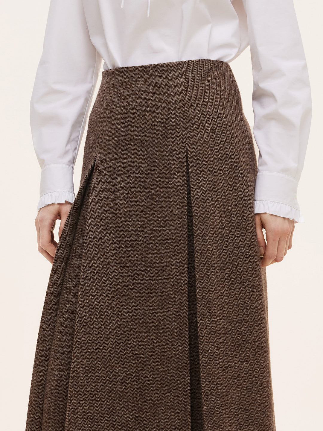 Rowan | Women’s wool A-line pleated midi skirt