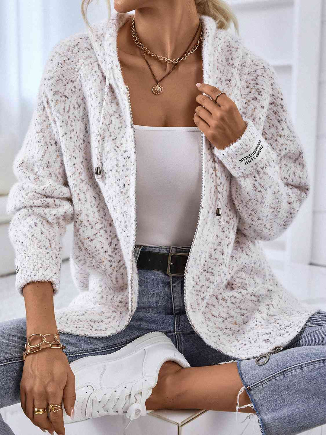 Sadie | Women’s zip-up cardigan with hood and casual cut