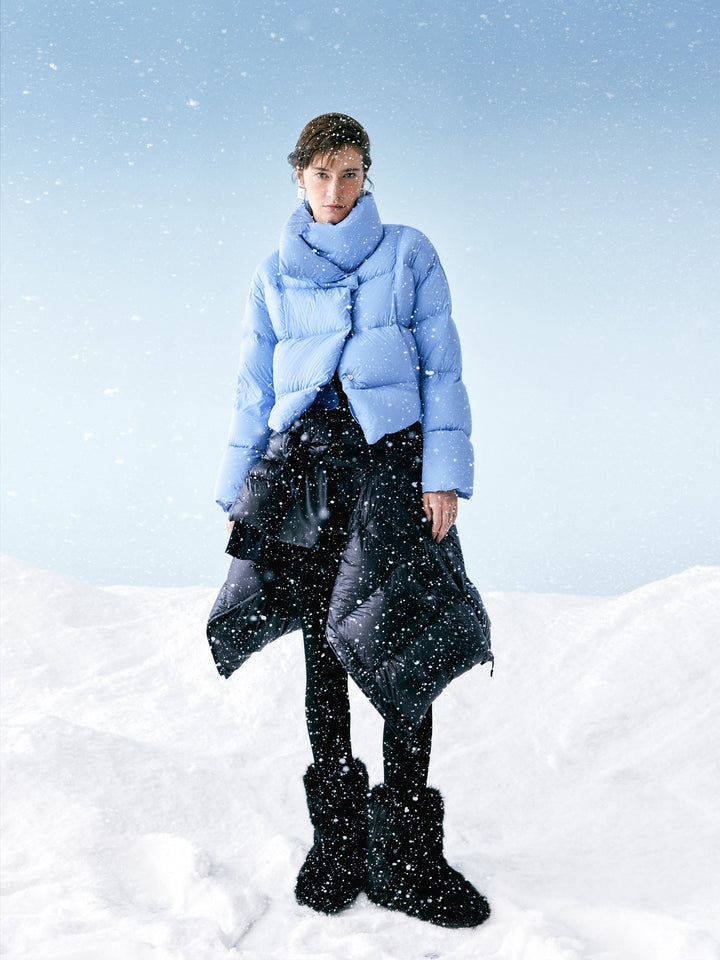 Elowen | Women’s cropped puffer jacket with oversized collar