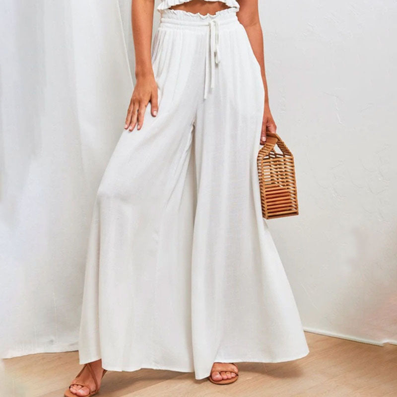 Sofia | High-waist linen wide-leg pants
