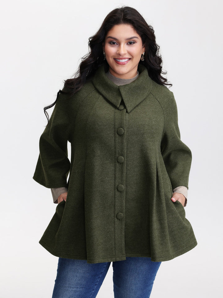 Lena | Women's flared sleeve A-line button coat