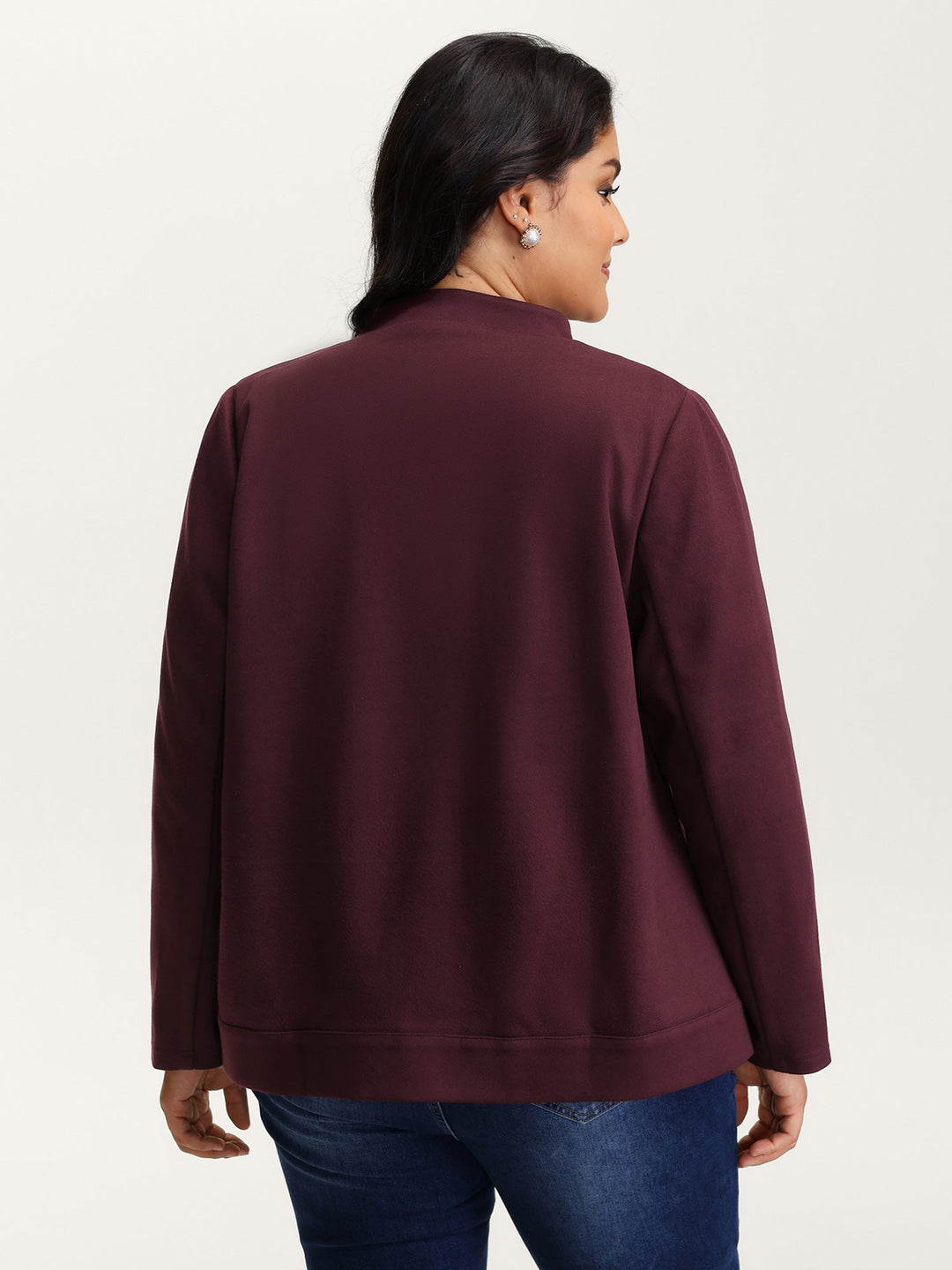 Wanda | Women’s plain button up pocket asymmetrical lapel collar jacket