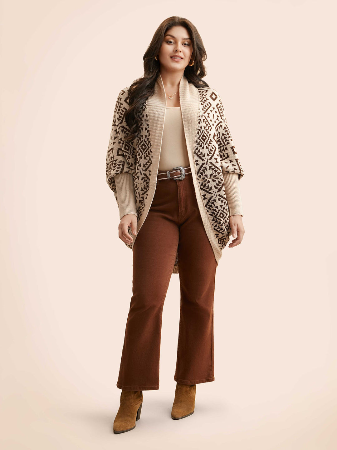 Dimples | Women’s geometric dolman sleeve cardigan