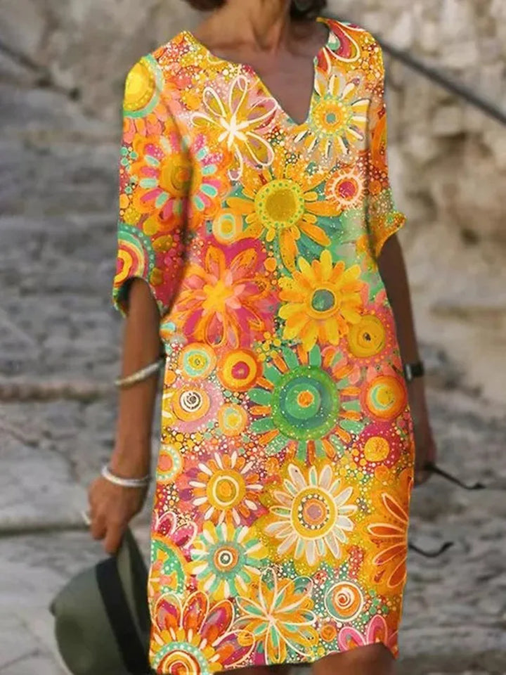 Anneliese | Women's floral print dress with v-neckline