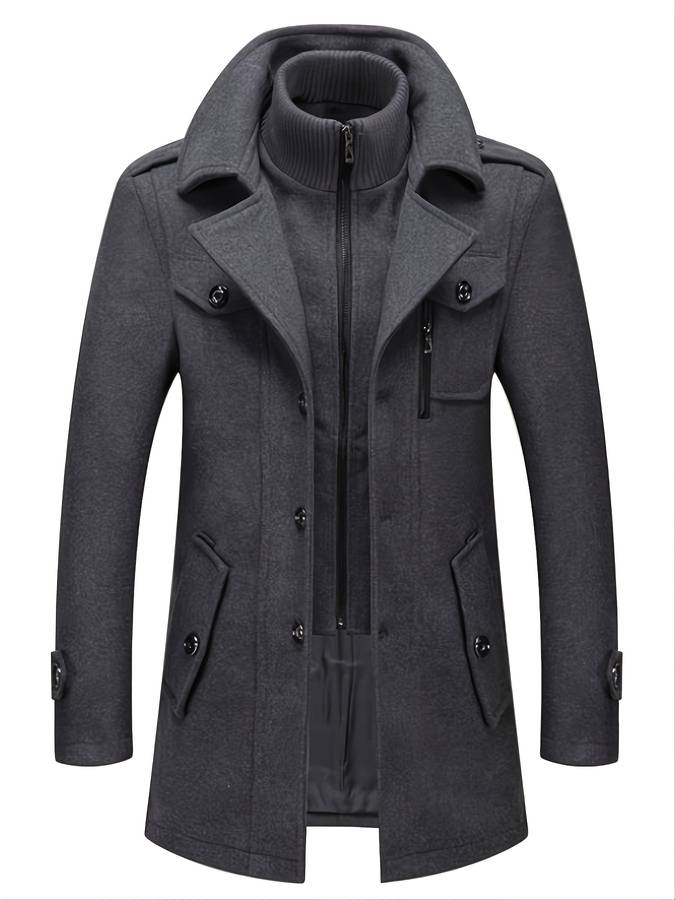 Stylish jacket with double collar for men