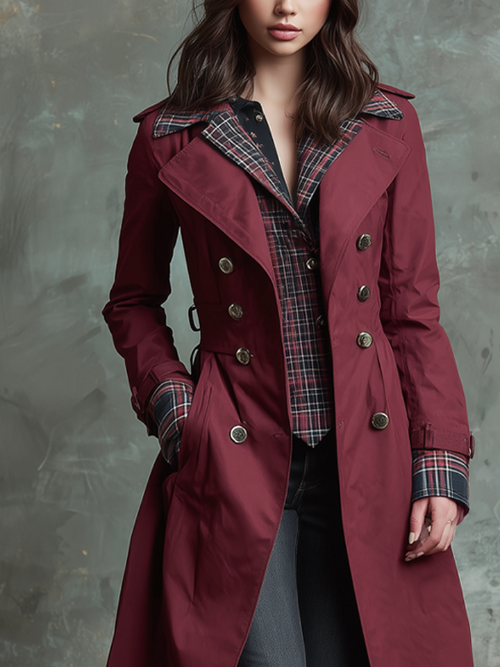 Lily | Women’s retro long double-breasted trench coat
