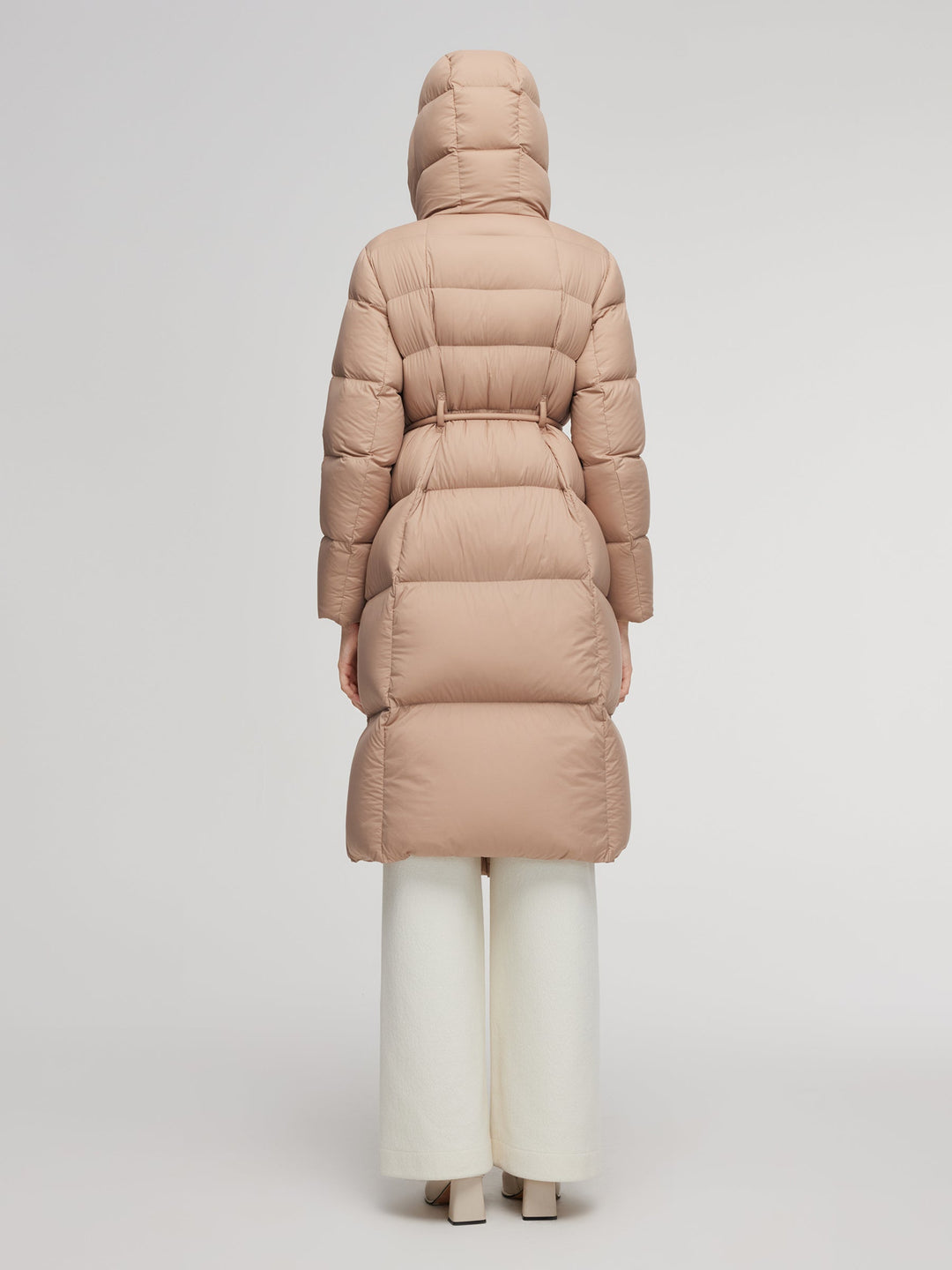 Alani | Women’s hooded long down coat with tie-string belt
