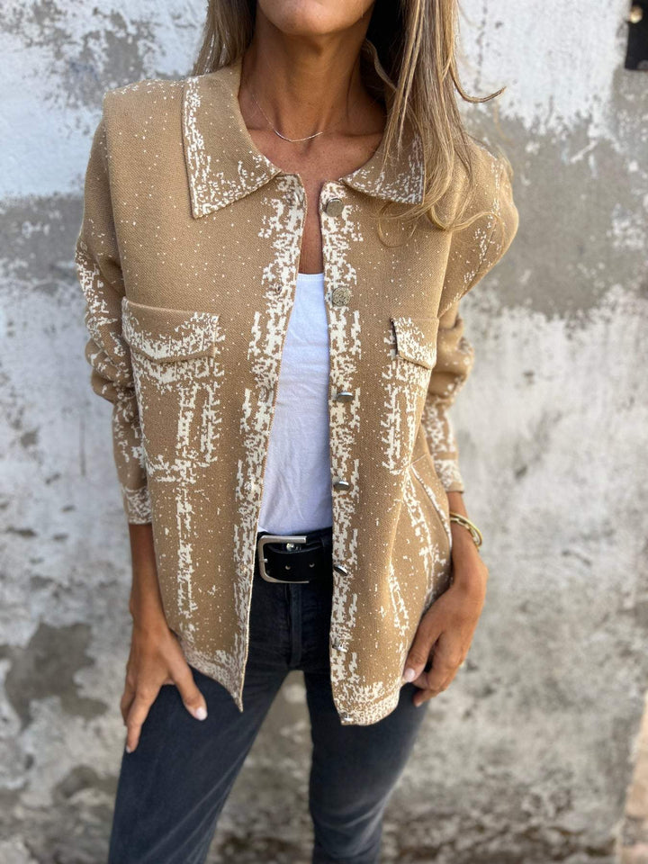Alinah | Women’s textured knit jacket with buttons and chest pockets