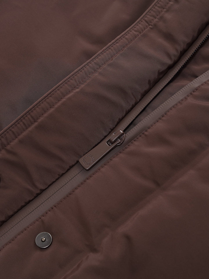 Maci | Women’s long hooded quilted coat with adjustable waist belt