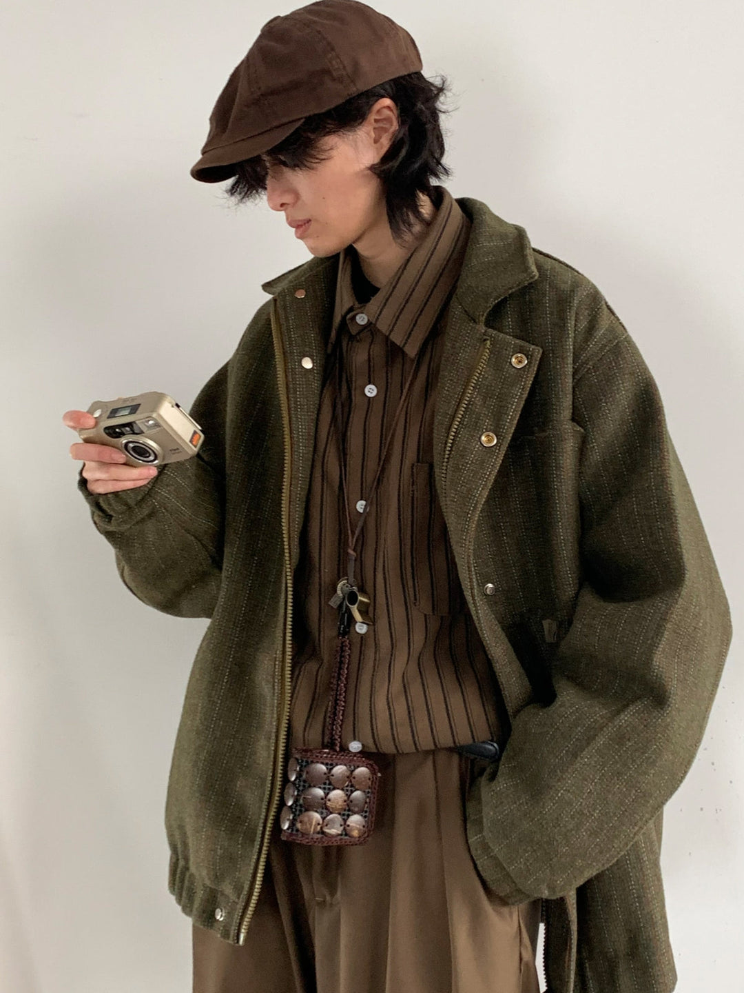 Alison | Women’s long coat with lapel collar and button closure
