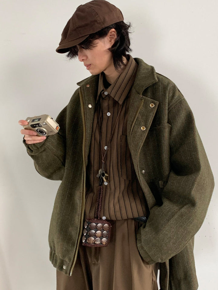 Alison | Women’s long coat with lapel collar and button closure