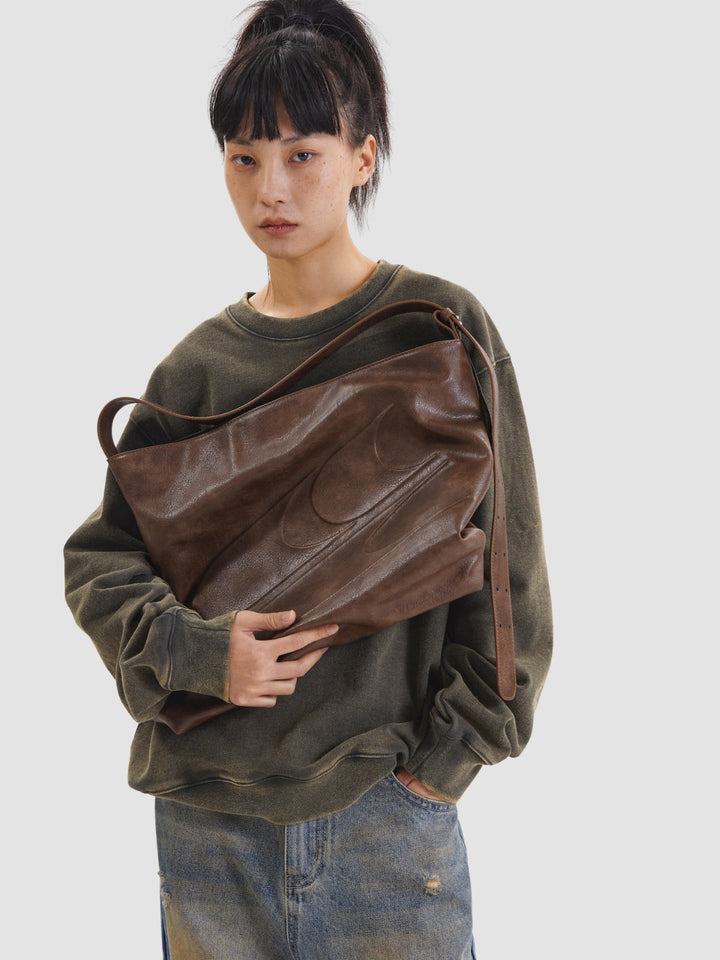 Ainsley | Women’s large shoulder bag with zipper closure and canvas texture