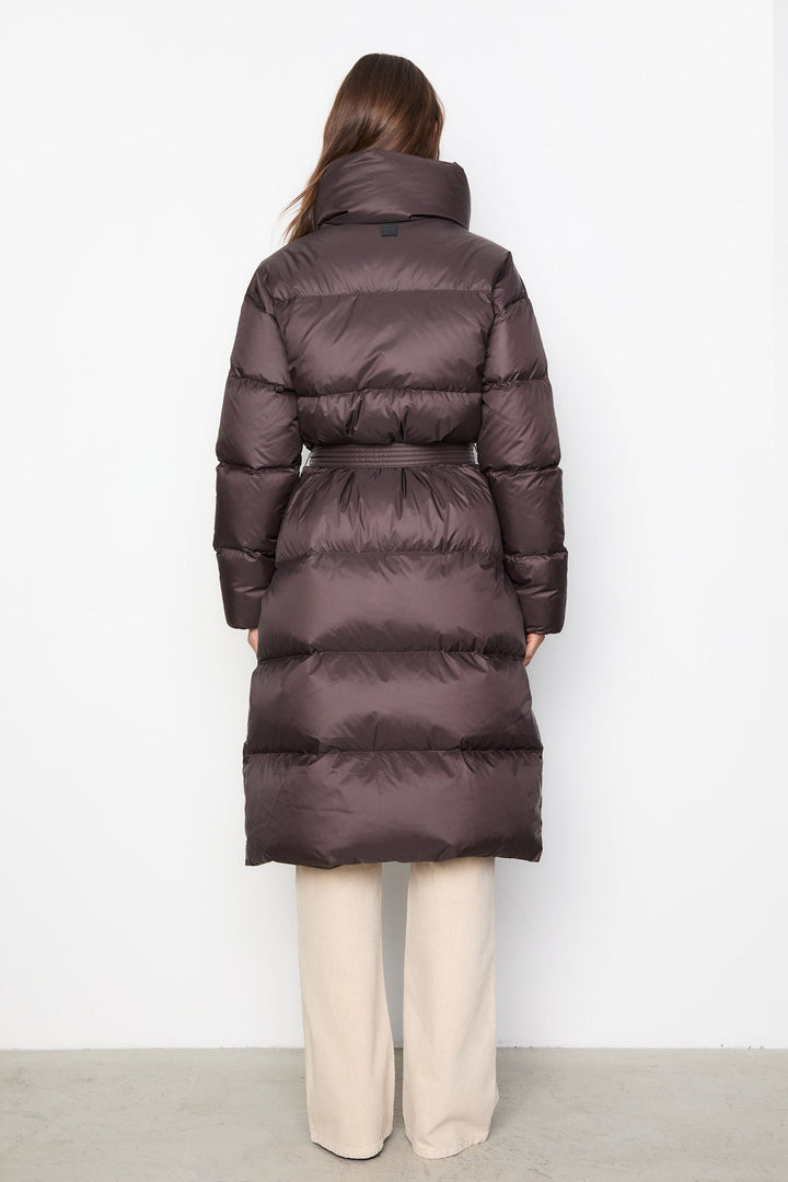 Salome | Women’s long belted puffer coat for winter warmth