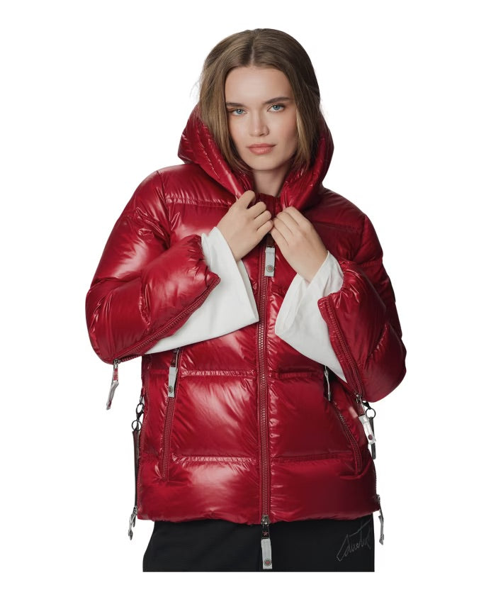 Liam | Women’s glossy down puffer jacket with hood