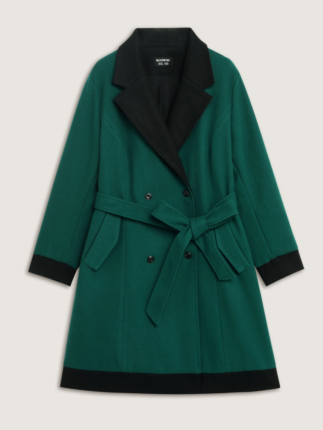 Ophelia | Women's color contrast belted lined coat