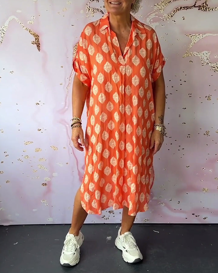 Fem | Women’s breezy spring dress with lapel collar