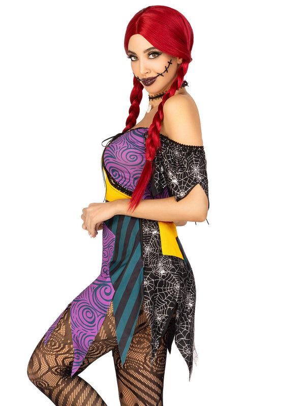 Tiana | Women’s 3-piece patchwork costume set with dress and choker