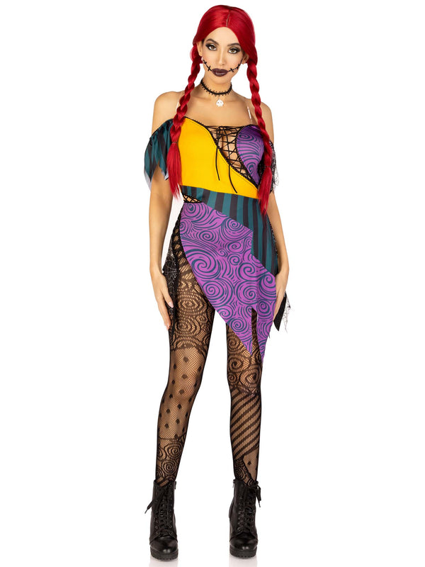 Tiana | Women’s 3-piece patchwork costume set with dress and choker