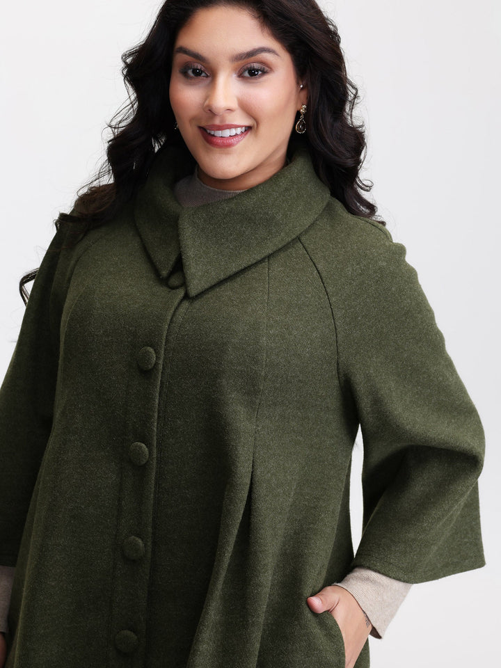 Lena | Women's flared sleeve A-line button coat