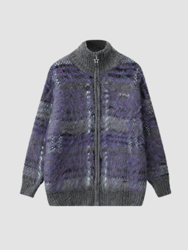 Jade | Women’s plaid zip-up wool blend jacket