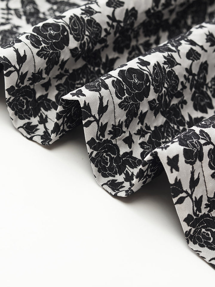 Gia | Women’s floral jacquard pleated A-line maxi skirt