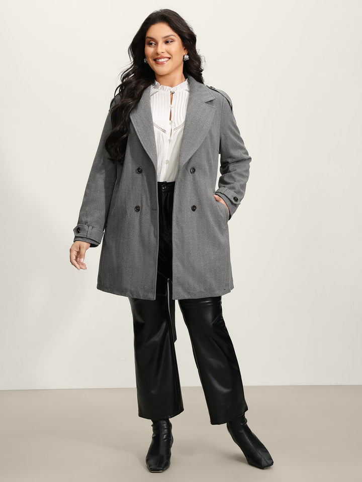 Tracey | Women’s herringbone button belted lined coat