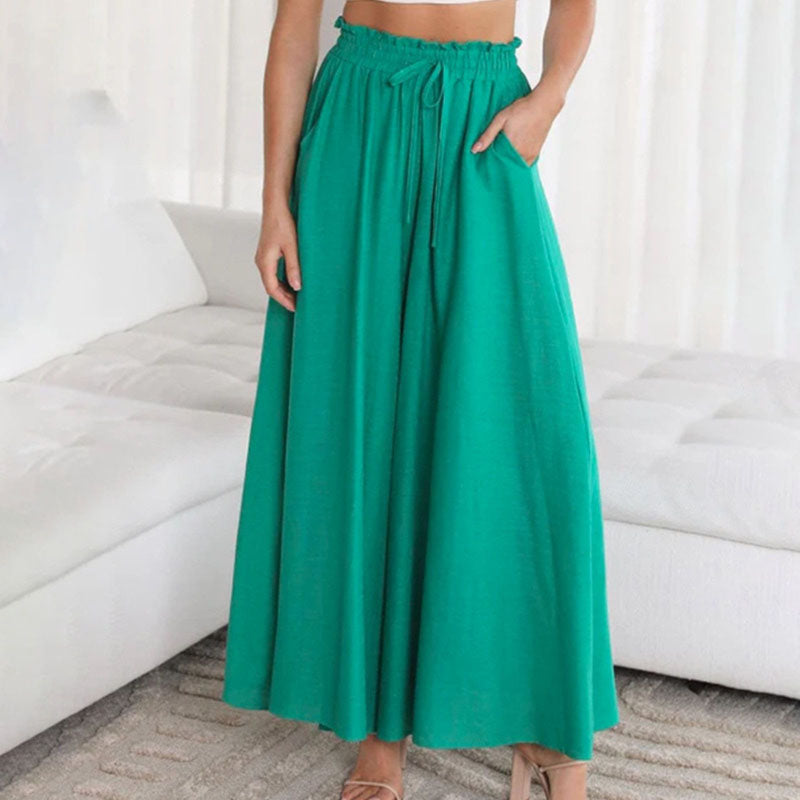 Sofia | High-waist linen wide-leg pants