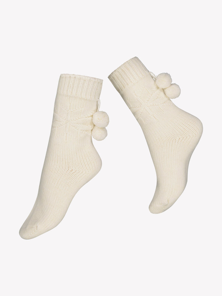 Macie | Women’s wool blend ankle socks with pom-poms