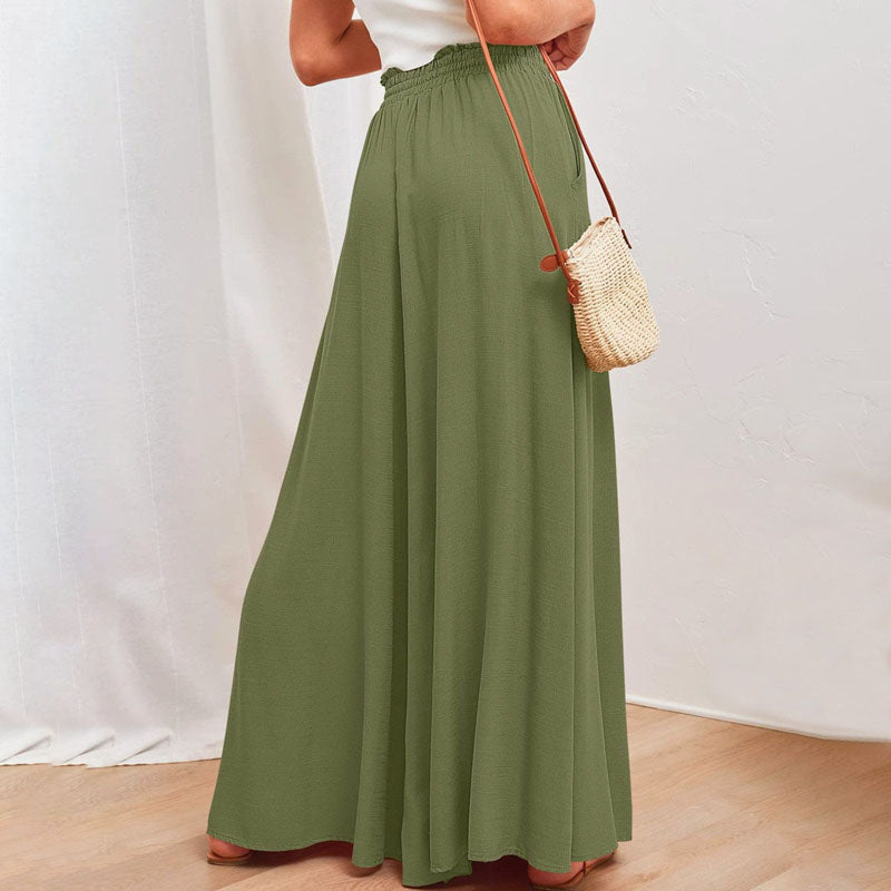 Sofia | High-waist linen wide-leg pants