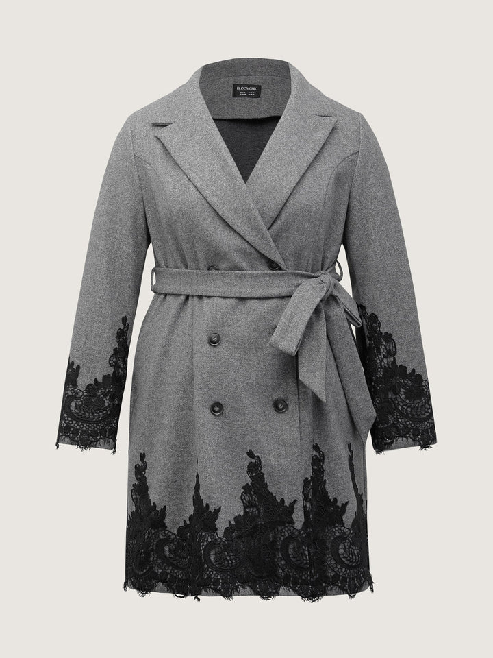 Vienna | Women’s color contrast belted lace coat