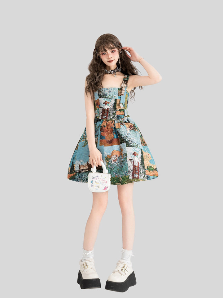 Chelsea | Women’s jacquard midi dress with A-line silhouette and floral pattern