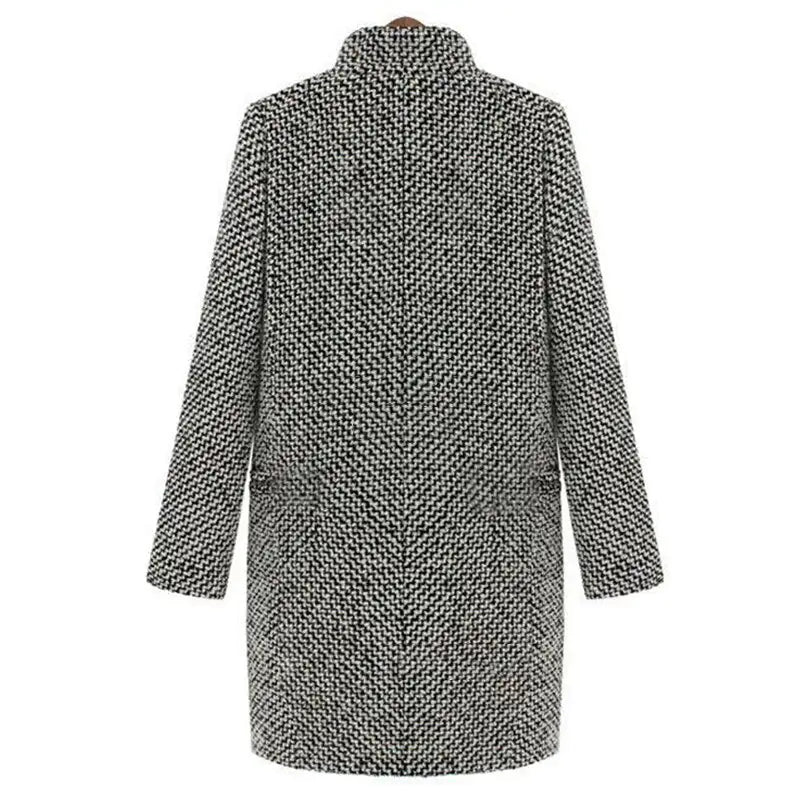 Cheska | Women's classic houndstooth longline coat