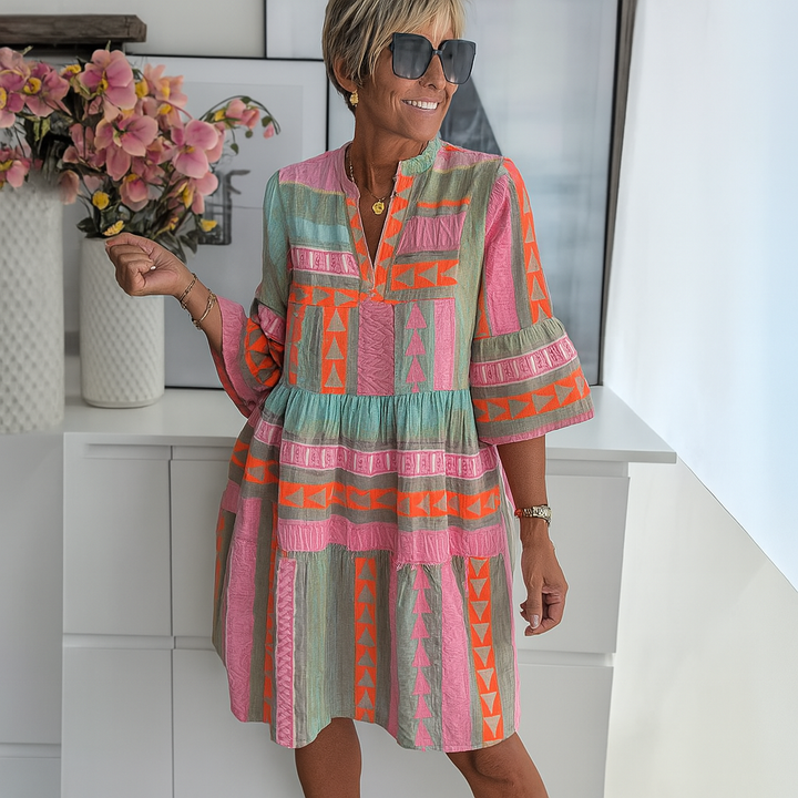 Stacey | Embroidered boho mini dress