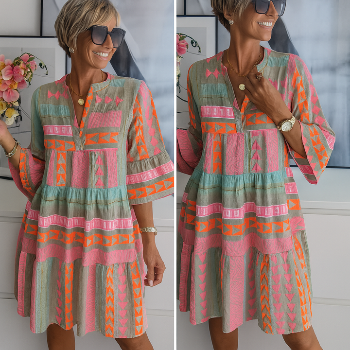 Stacey | Embroidered boho mini dress
