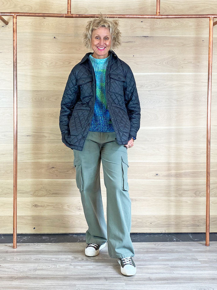 Zhuri | Women’s diamond quilted jacket with multiple front pockets