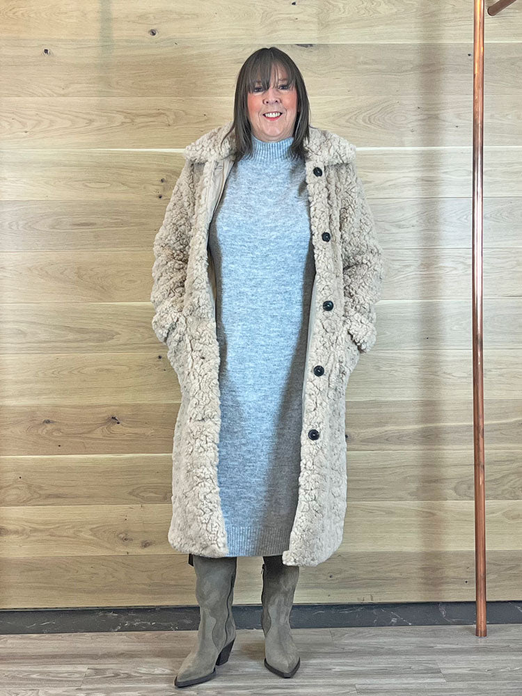 Cataleya | Women’s long faux shearling teddy coat