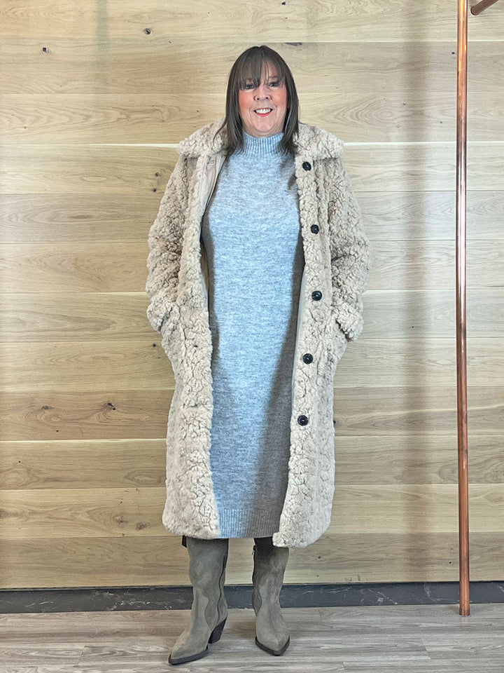 Cataleya | Women’s long faux shearling teddy coat