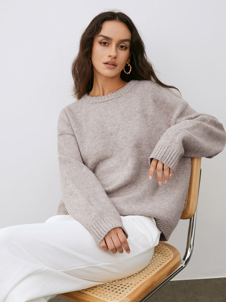 Grace | Women's casual knit sweater with round neckline