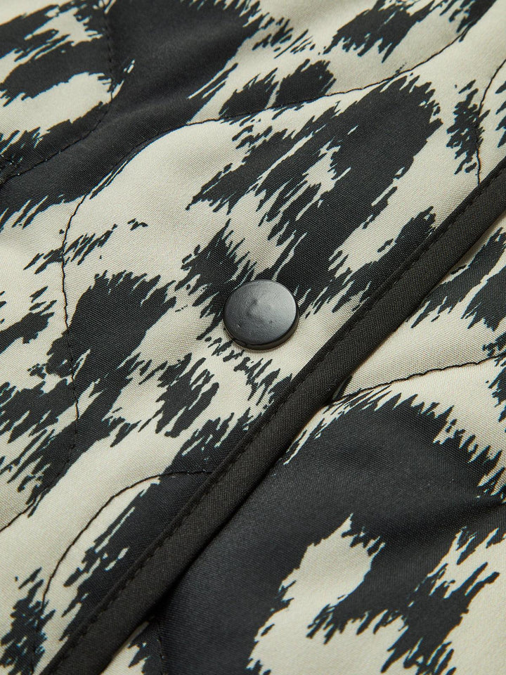 Dinna | Women’s printed woven jacket with pockets and round neckline