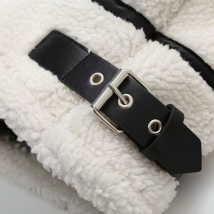 Annabelle | Women’s vegan sherpa jacket with leather accents