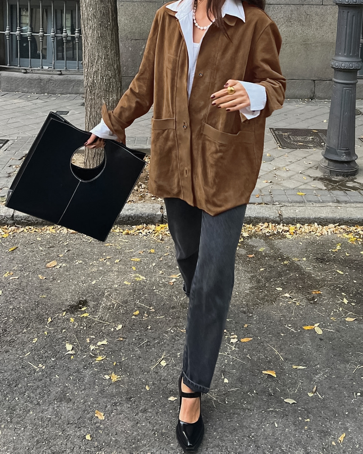 Rose | Women’s oversized coat with classic collar and layered fit